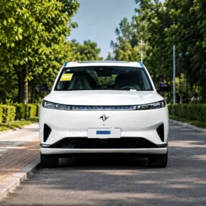 New vehicle front exterior view with modern grille and lighting design