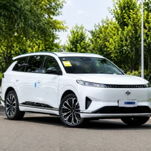 New vehicle front three quarter exterior view showcasing premium design