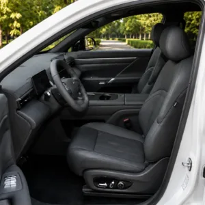 Premium vehicle front seat interior with modern cabin design
