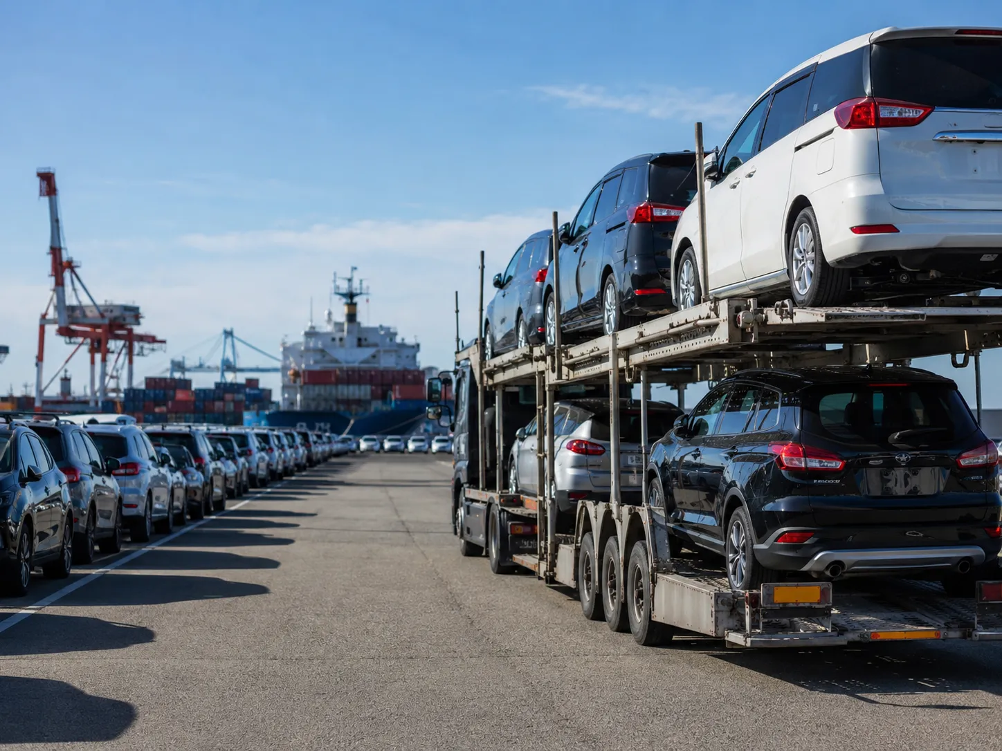 Used vehicles ready for international export