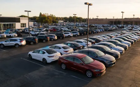 Large used car dealership lot with a wide selection of vehicles